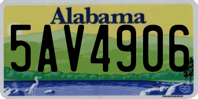 AL license plate 5AV4906