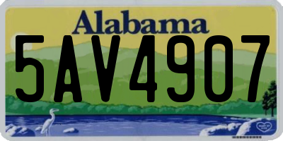 AL license plate 5AV4907