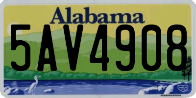 AL license plate 5AV4908