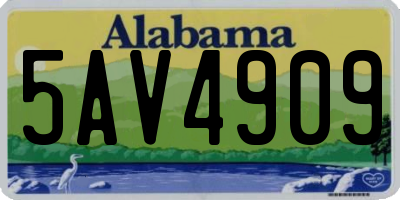 AL license plate 5AV4909