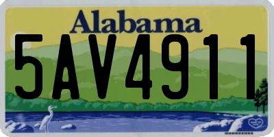 AL license plate 5AV4911