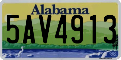 AL license plate 5AV4913