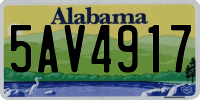 AL license plate 5AV4917