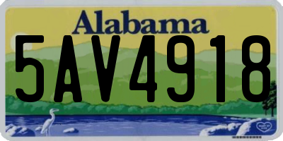 AL license plate 5AV4918
