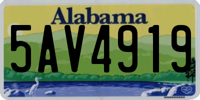 AL license plate 5AV4919