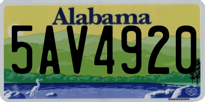 AL license plate 5AV4920