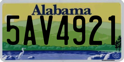 AL license plate 5AV4921