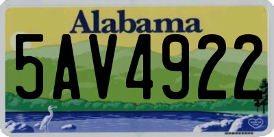 AL license plate 5AV4922