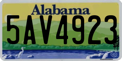 AL license plate 5AV4923