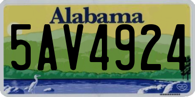 AL license plate 5AV4924