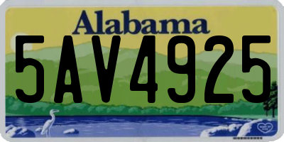 AL license plate 5AV4925