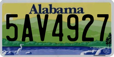 AL license plate 5AV4927