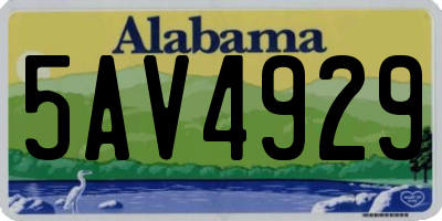 AL license plate 5AV4929