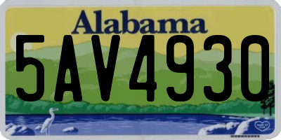 AL license plate 5AV4930