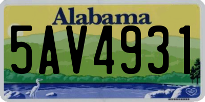 AL license plate 5AV4931