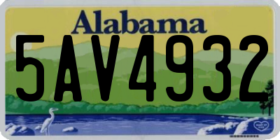 AL license plate 5AV4932
