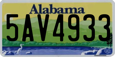 AL license plate 5AV4933