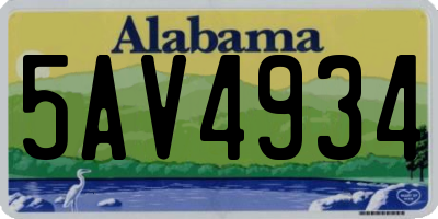 AL license plate 5AV4934