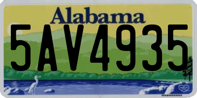 AL license plate 5AV4935