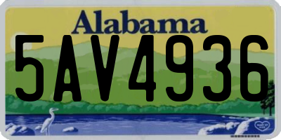 AL license plate 5AV4936