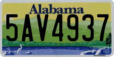 AL license plate 5AV4937