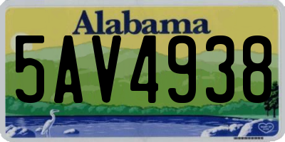 AL license plate 5AV4938