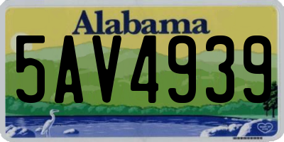 AL license plate 5AV4939