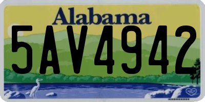 AL license plate 5AV4942