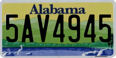 AL license plate 5AV4945