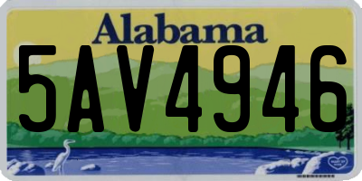 AL license plate 5AV4946