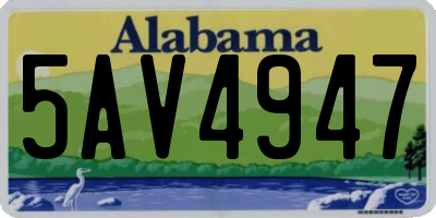 AL license plate 5AV4947