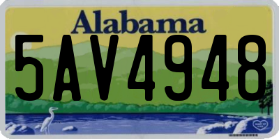 AL license plate 5AV4948