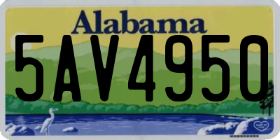 AL license plate 5AV4950