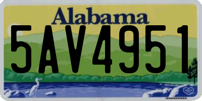 AL license plate 5AV4951