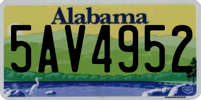 AL license plate 5AV4952