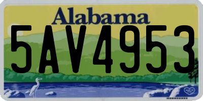 AL license plate 5AV4953