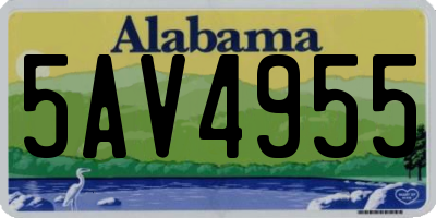 AL license plate 5AV4955