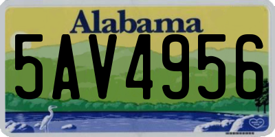 AL license plate 5AV4956