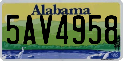AL license plate 5AV4958