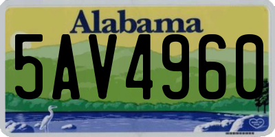 AL license plate 5AV4960