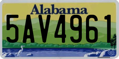 AL license plate 5AV4961