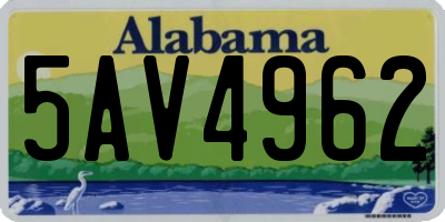 AL license plate 5AV4962