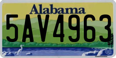 AL license plate 5AV4963