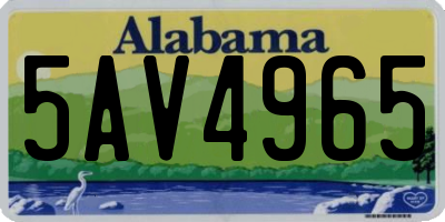 AL license plate 5AV4965