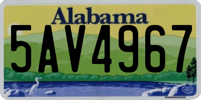 AL license plate 5AV4967