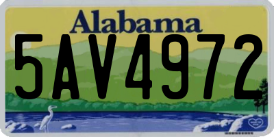 AL license plate 5AV4972
