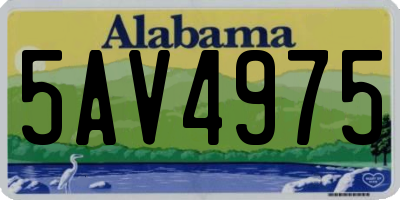 AL license plate 5AV4975