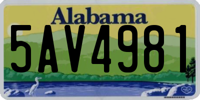 AL license plate 5AV4981