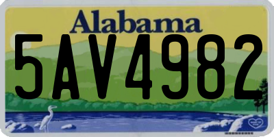 AL license plate 5AV4982