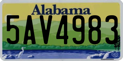 AL license plate 5AV4983